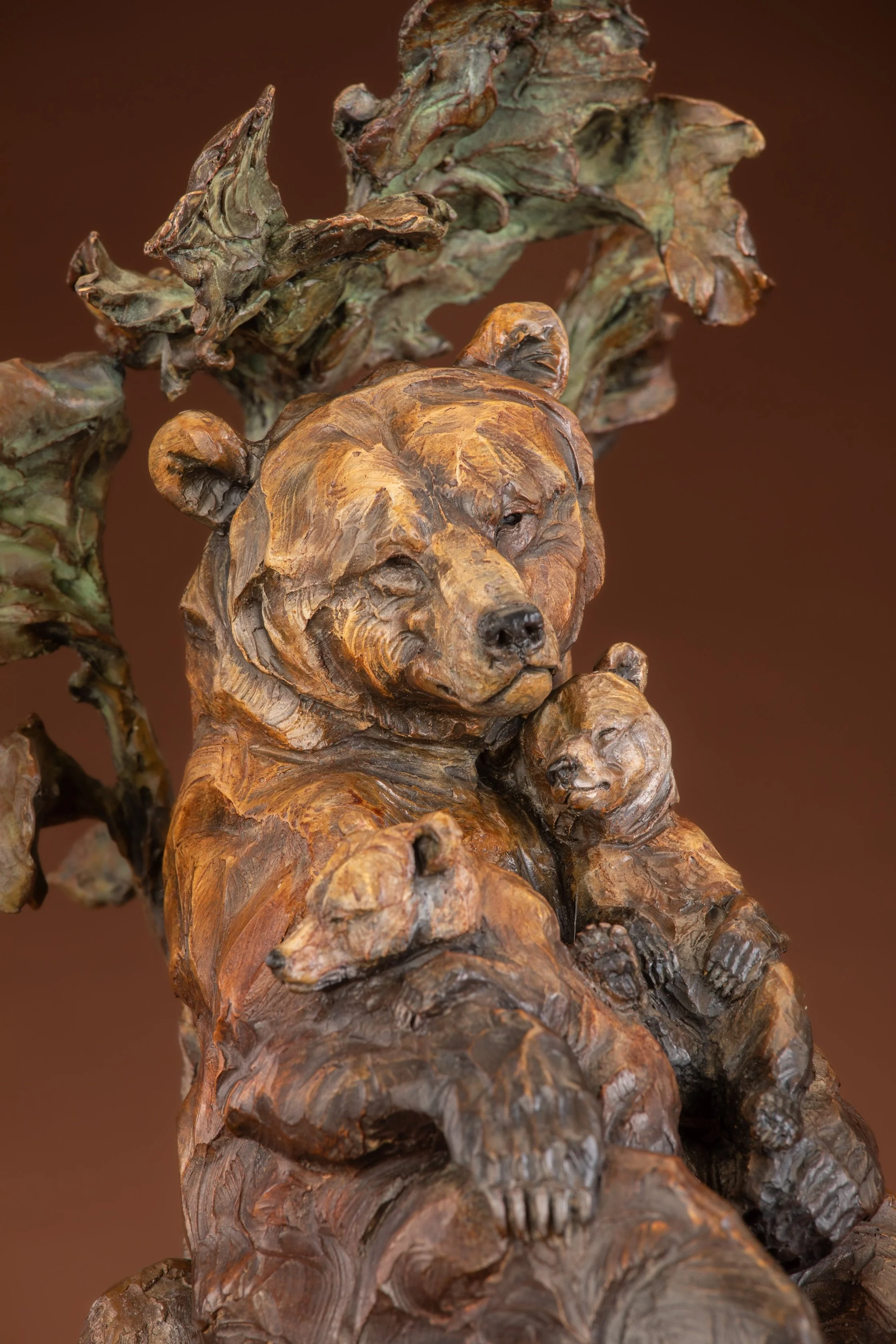 Family Tree (Brown Bear Mother and Two Cubs) — Rowe Fine Art Gallery